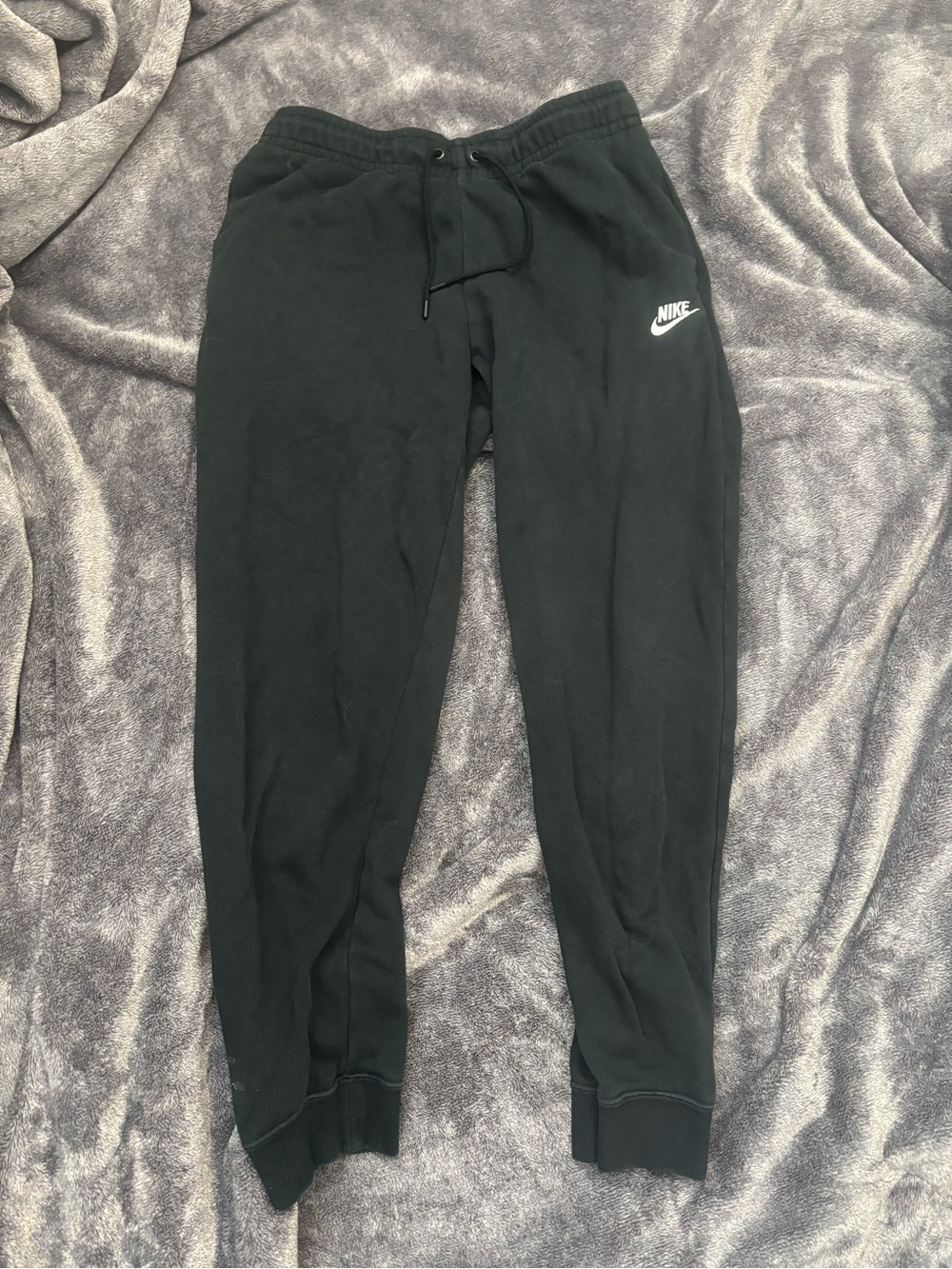 Nike Black Jogger Sweatpants with White Swoosh